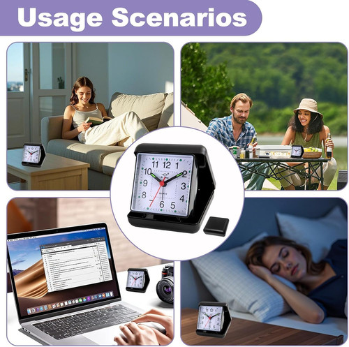 Folding travel alarm clock - travel,